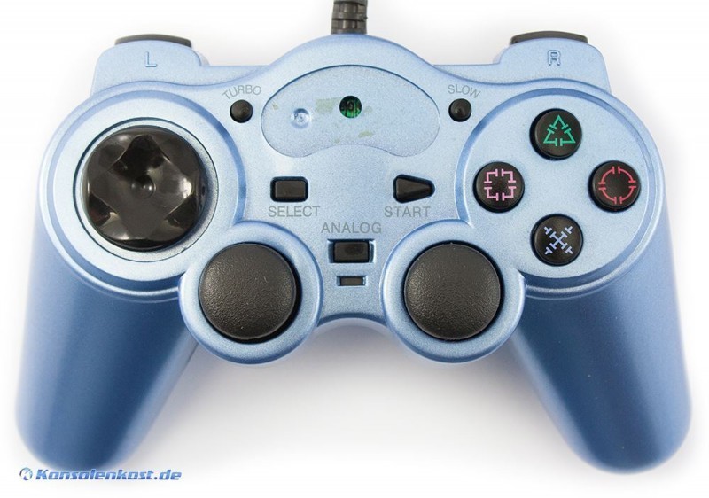 PS2 Controller mit Turbo / Slowmotion Funktion metallicblau