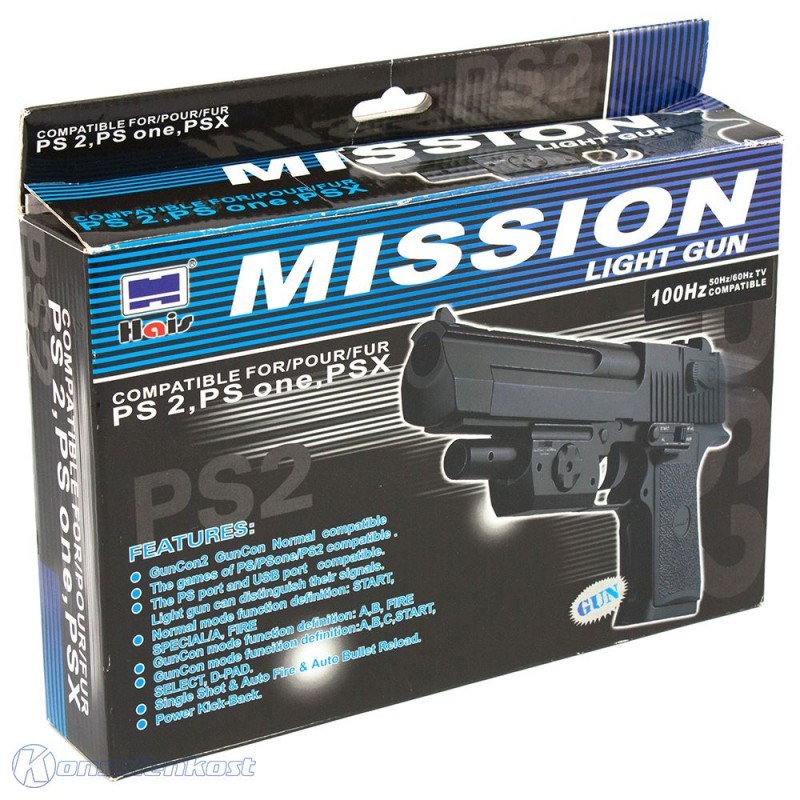 PS2 - Light Gun / Pistole / Phaser Mission #schwarz (für PS1/PS2) [Hais ...