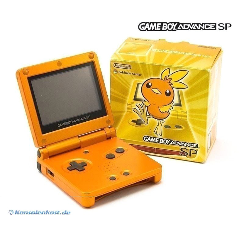 Torchic Gba GameBoy Advance - Konsole GBA SP #Torchic Orange + Netzteil (JAP Import ...