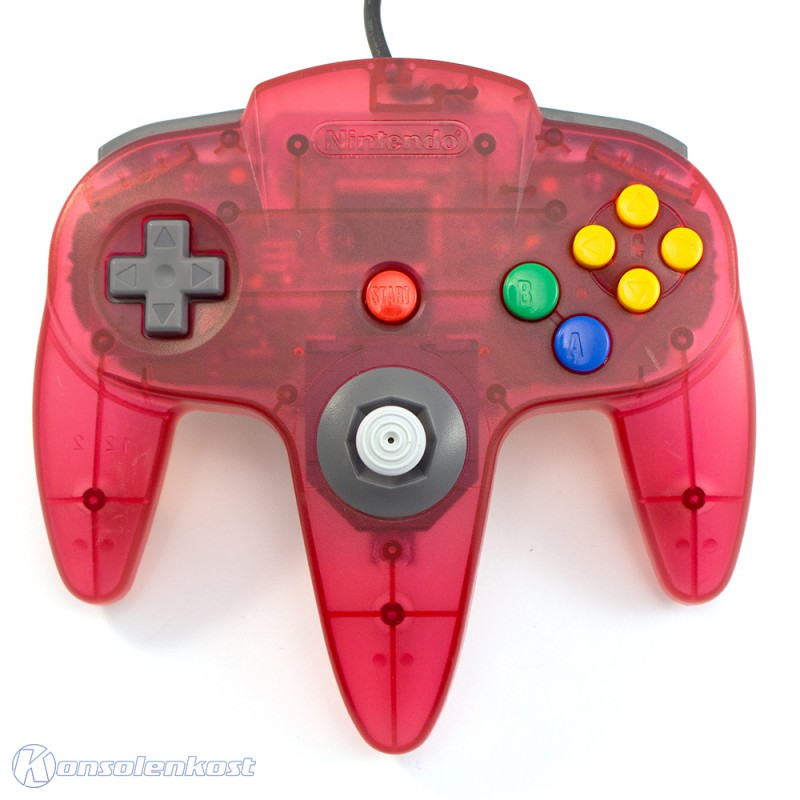 N64 - orig. Controller / Pad #Clear-Red White / rot-weiß transp. #NUS-005 (gebraucht)