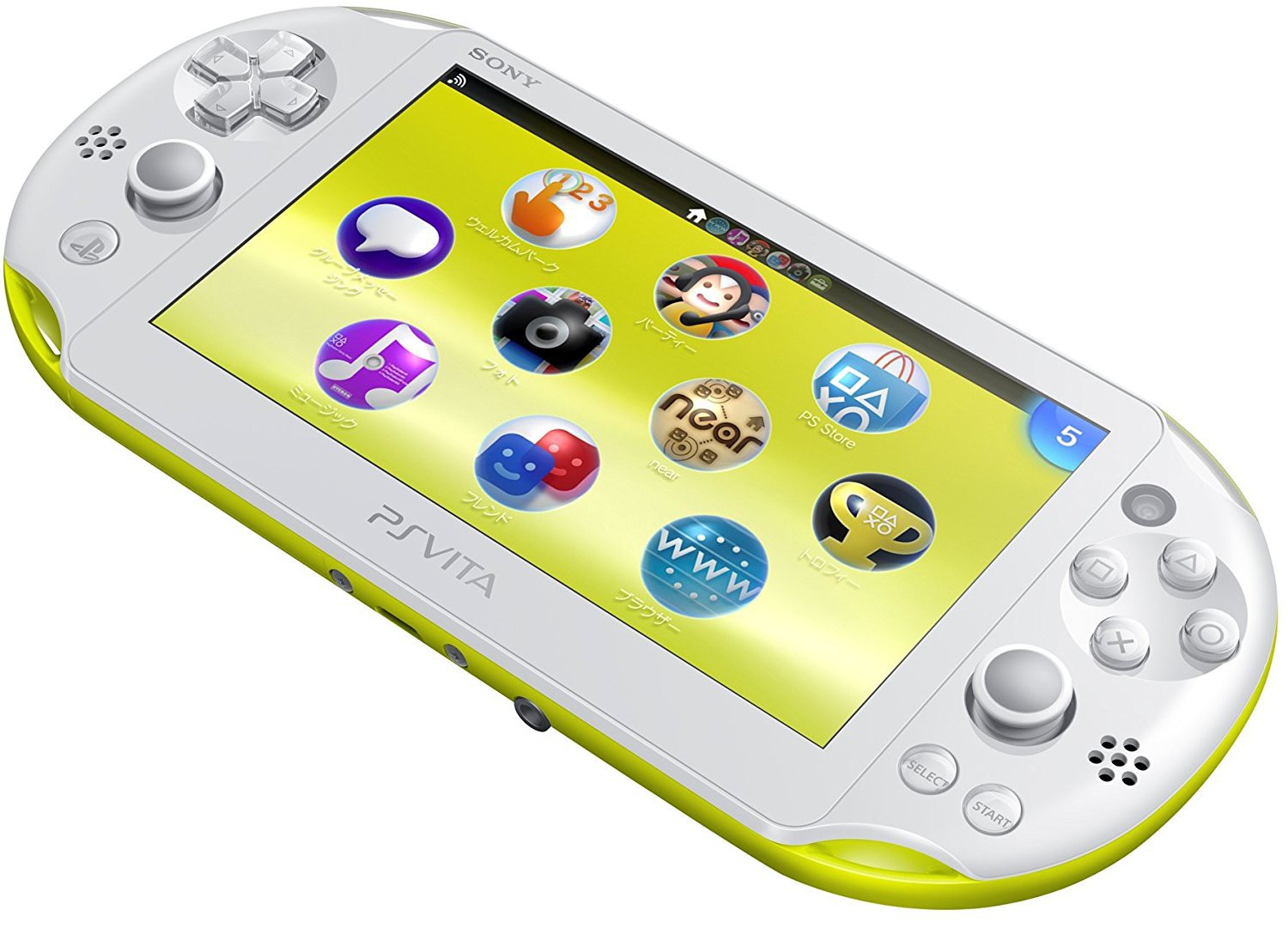 PS Vita - Konsole #Slim weiß-grün / Lime Green-White PCH-2000 +  