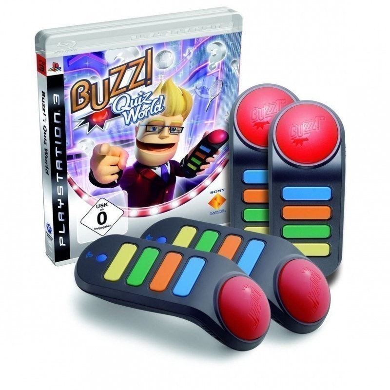 PS3 - Buzz!: Quiz World + 4 Wireless Buzzer (DE Version) (mit OVP / Big Box) (gebraucht)