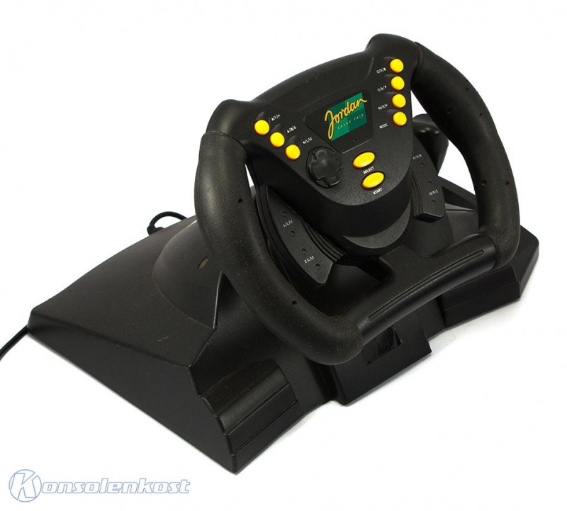 N64 Lenkrad / Racing / Steering Wheel mit Pedale schwarz Official