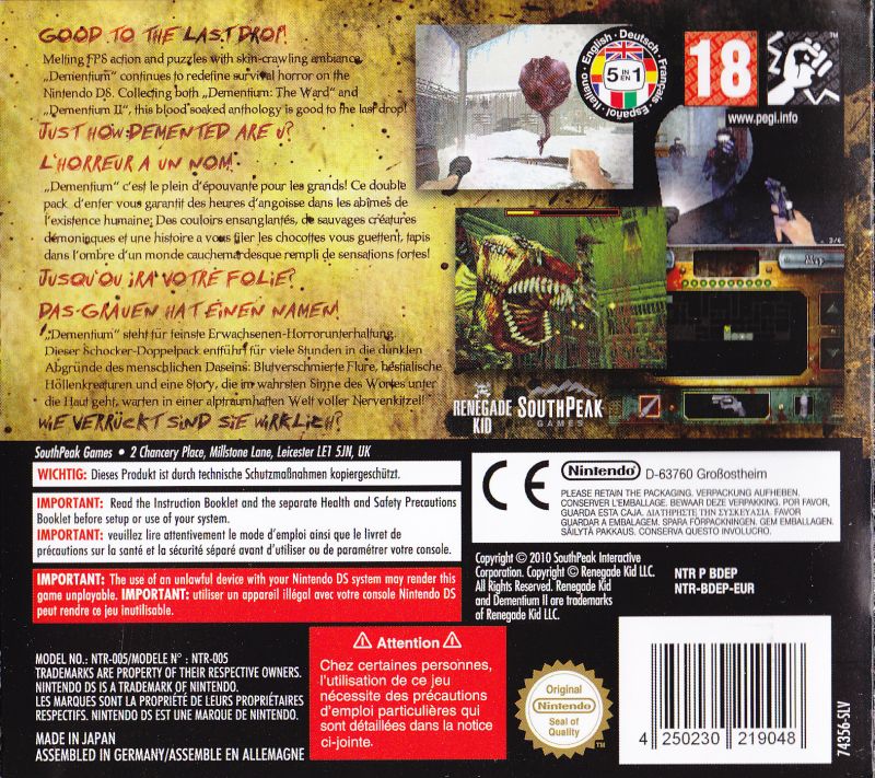 Nintendo DS MAC Dementium II Dementium I Limited Edition