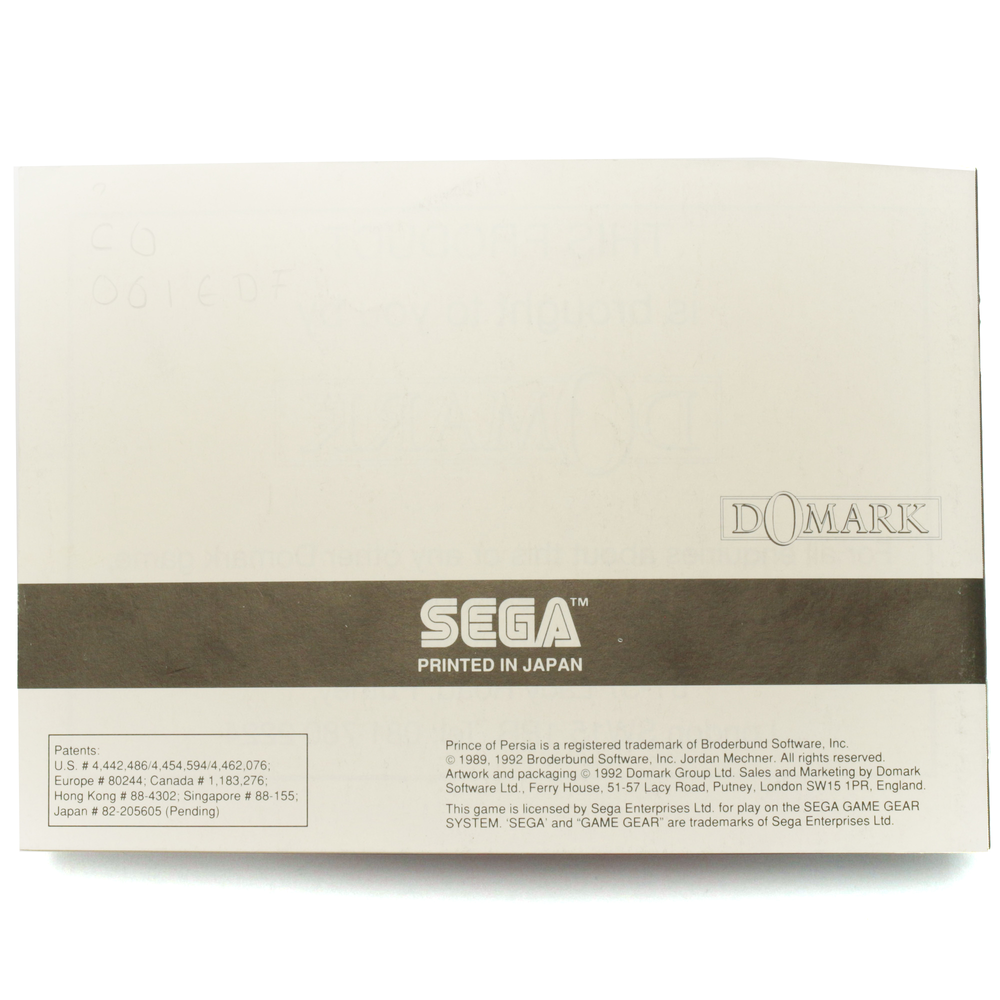 Notice / Manuel D'instructions Seul Pour Jeu Sega Game Gear