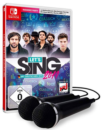 Nintendo Switch - SA 1726: Let's Sing 2019: Mit deutschen Hits + 2 Mikrofone (DE Version) (mit OVP) (OVP beschädigt) (gebraucht) UNVOLLSTÄNDIG