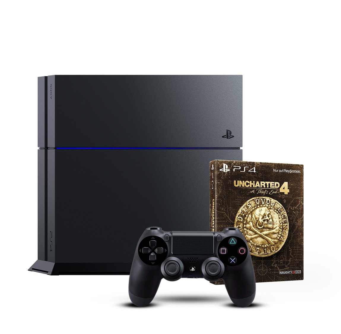 PS4 - Konsole 1TB #schwarz + Uncharted 4 Special Edition + Original ...