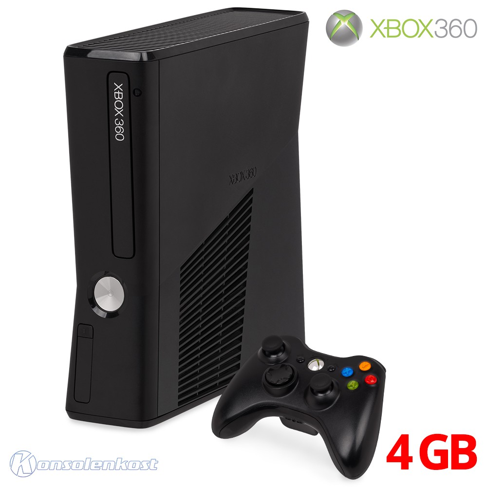 Xbox 360 Konsole Slim 250 Gb Schwarz Matt Xbox 360 - Konsole Slim 4GB #matt-schwarz + Original Controller