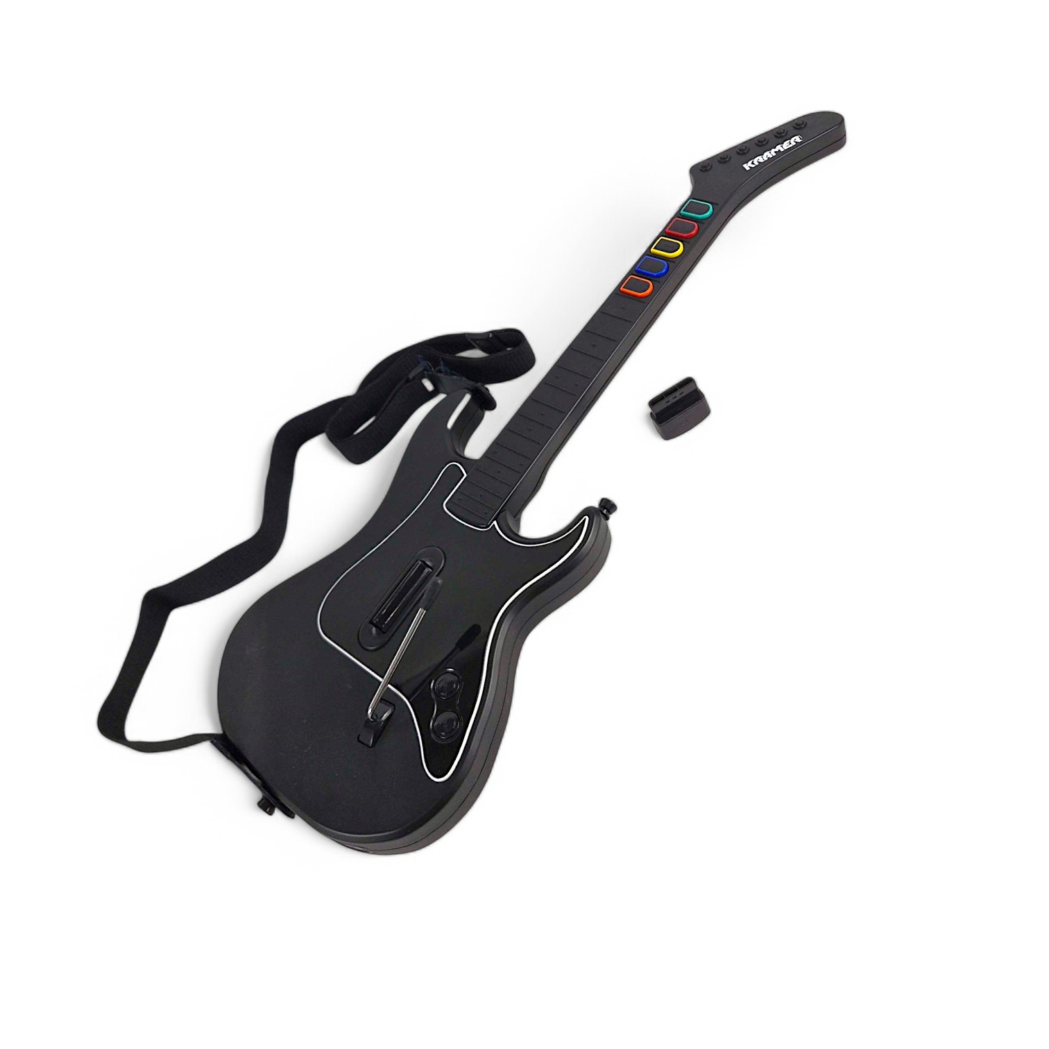 PS2 - Guitar Hero Controller / Gitarre / Guitar Wireless #schwarz + Empfänger [Kramer] (sehr guter Zustand) (gebraucht)