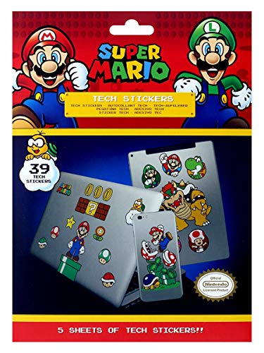 Super Mario Tech Stickers Aufkleber Set 39 Stück - Bild 2