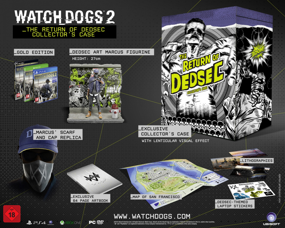 PS4 - Watch Dogs 2 #The Return Of Dedsec Collectors Edt. DE mit