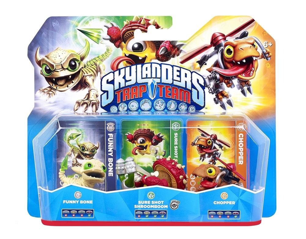 Skylanders - Trap Team Triple Pack: Funny Bone + Sure Shot Shroomboom + Chopper (sehr guter Zustand) (gebraucht)