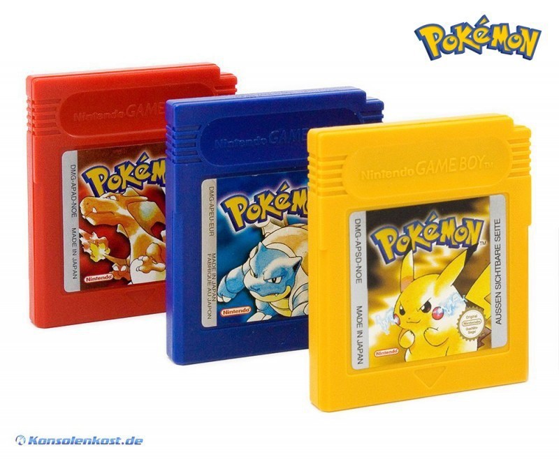 GameBoy - Pokemon Bundle: Rot + Blau + Gelb (UK Version) (Modul) (sehr guter Zustand) (gebraucht)