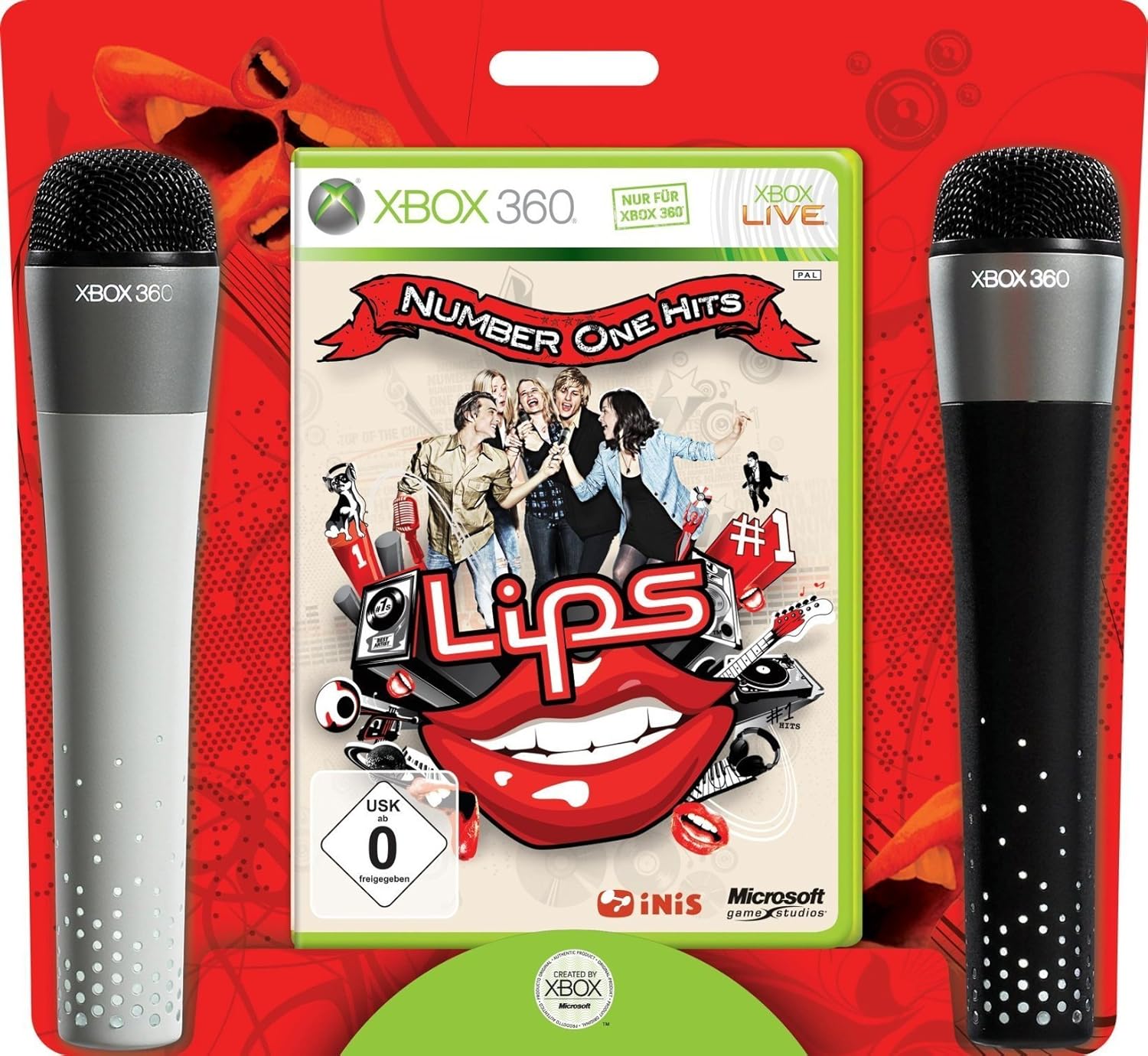 Xbox 360 - Lips: Deutsche Partyknaller + 2 Mikrofone (sehr guter Zustand) (gebraucht)