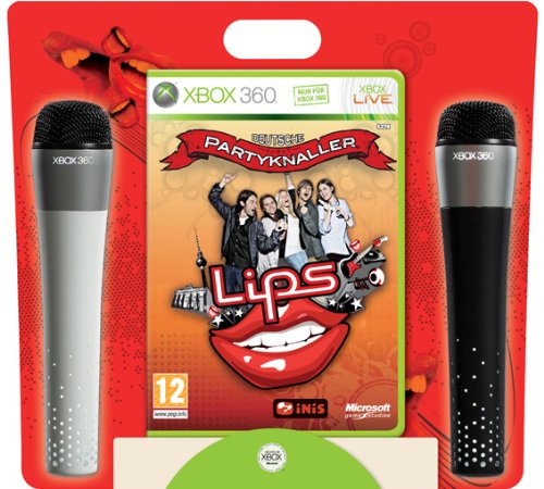 Xbox 360 - Lips: Deutsche Partyknaller + 2 Mikrofone (gebraucht) NEUWERTIG