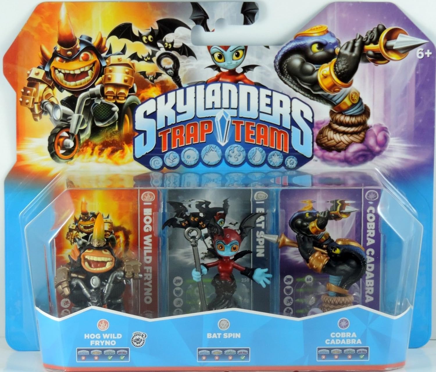 Skylanders - Trap Team Triple Pack: Bat Spin + Hog Wild Fryno + Cobra Cadabra (sehr guter Zustand) (gebraucht)