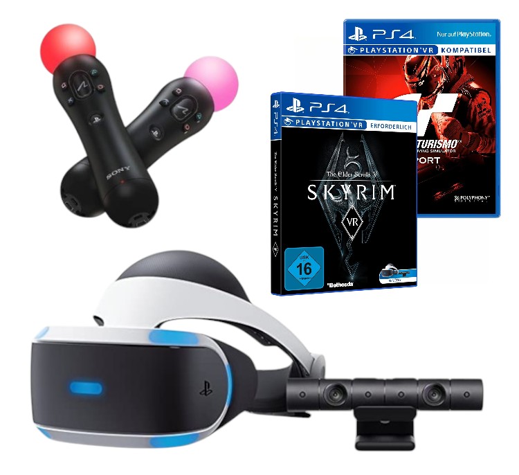 PS4 - PlayStation VR Core Headset V1 + Zubehr + Kamera + Gran Turismo + VR  Worlds + 2 Move Motion Controller (gebraucht) | Konsolenkost