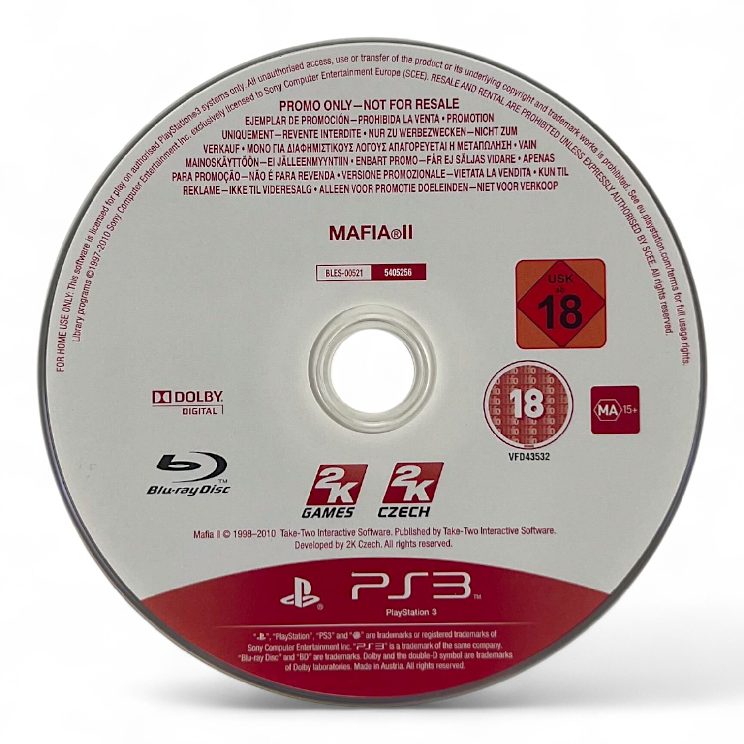 PS3 - Mafia 2 [Promo] (nur CD) (gebraucht) USK18