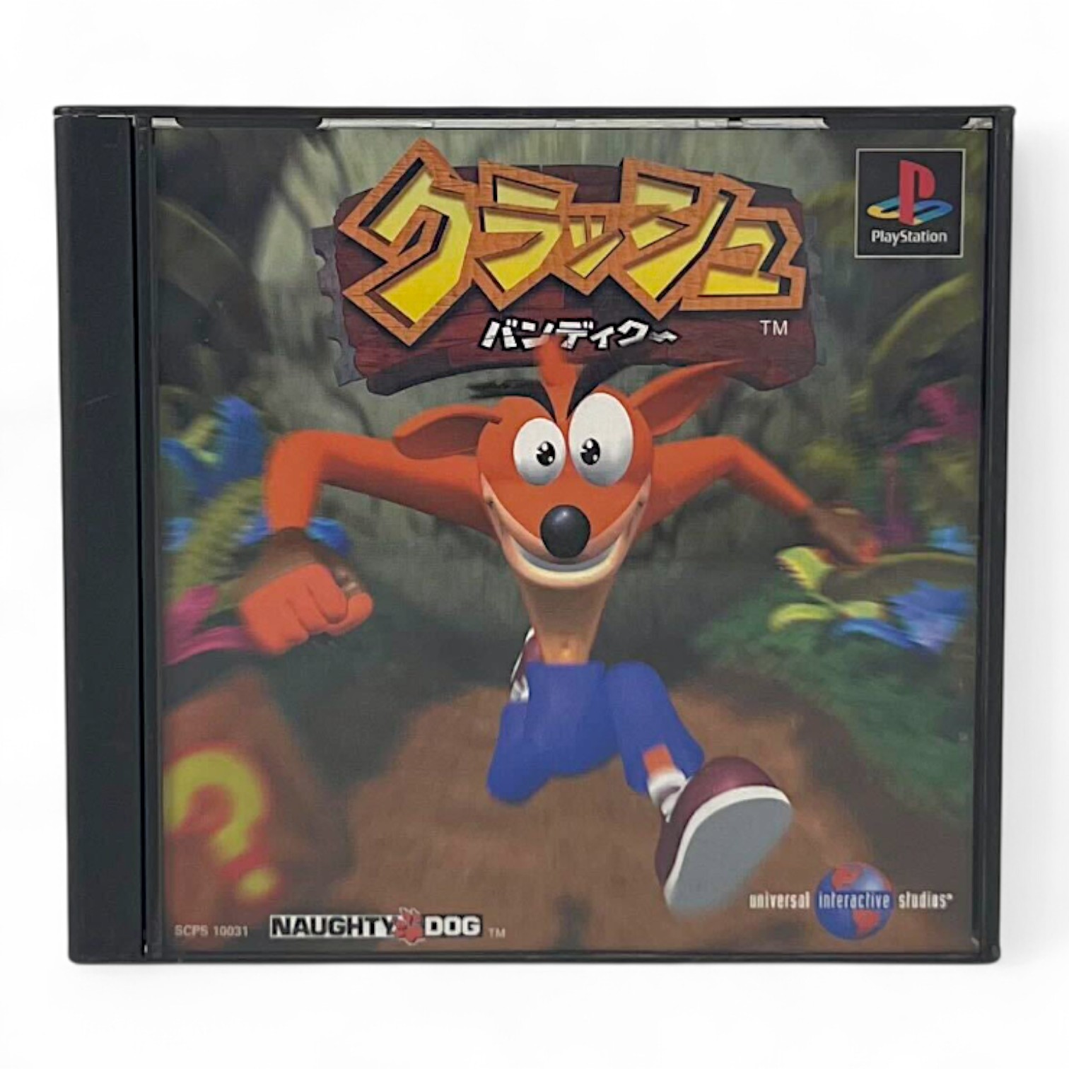 PS1 - Crash Bandicoot 1 + Spinecard (JAP Import) (mit OVP) (OVP beschädigt) (gebraucht)