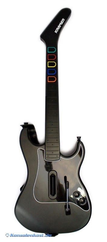 PS2 - Guitar Hero Controller / Wireless Gitarre #schwarz (ohne Empfänger) [Kramer] (mit OVP) (gebraucht)