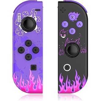 Nintendo Switch - 2 Joy-Con Controller #J-C Pad schwarz-lila 110 Flammen (mit OVP) (sehr guter Zustand) (gebraucht)