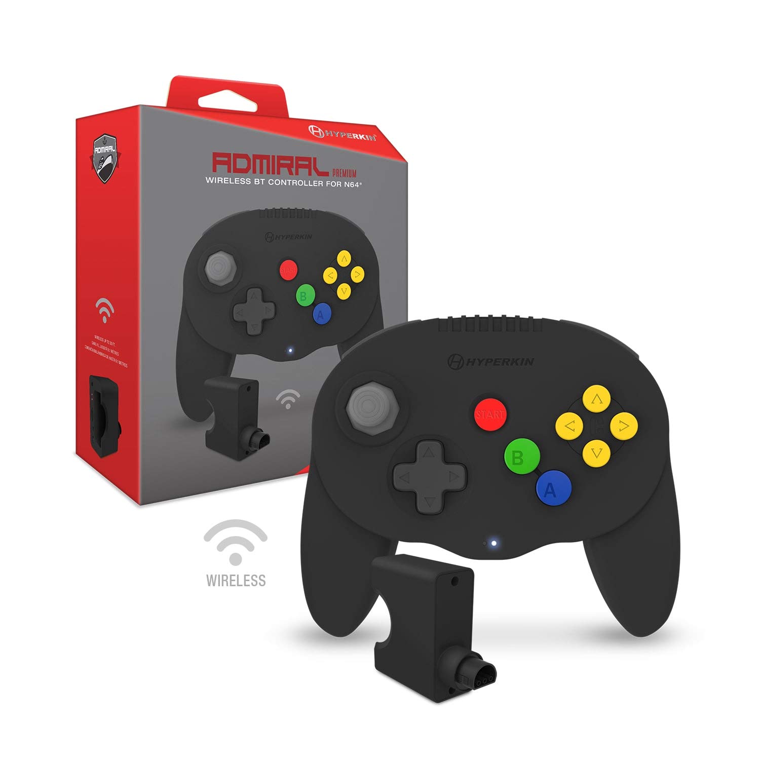 N64 - Admiral Premium Wireless Bluetooth Controller #schwarz [Hyperkin] (mit OVP) (gebraucht) NEUWERTIG
