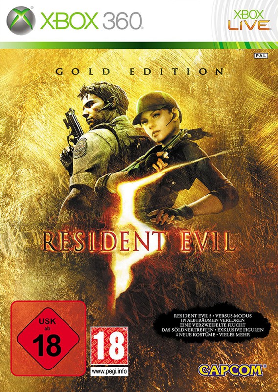 Xbox 360 - Resident Evil 5 #Gold Edition (DE Version) (mit OVP) (OVP beschädigt) (gebraucht) USK18