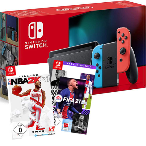 Nintendo Switch Konsole V2 Sportspack Nintendo FIFA 21 NBA