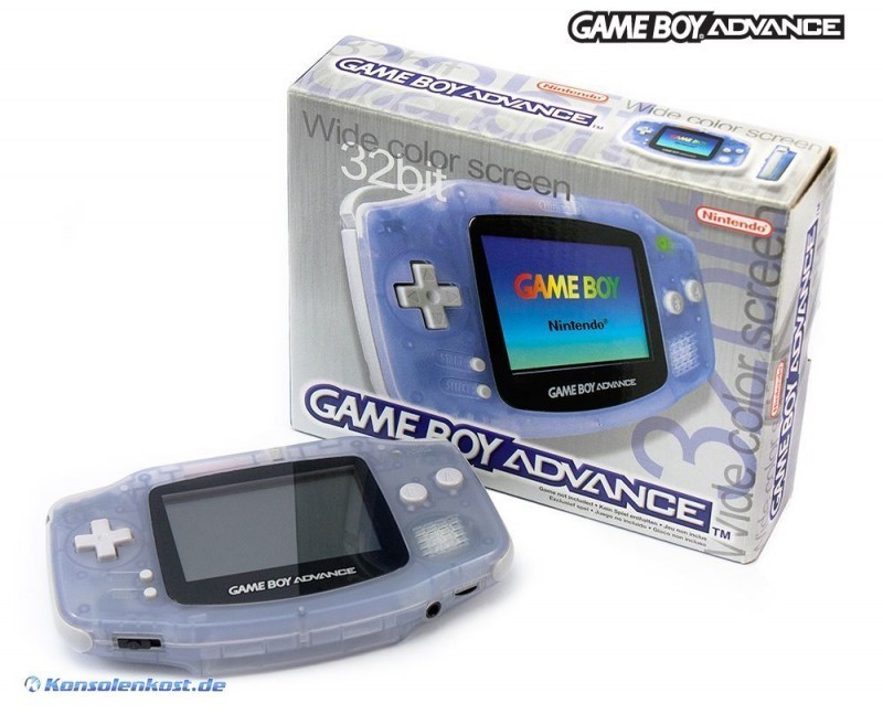 Nintendo Gameboy Advance-Console #transparent Clear Blue Glacier With ...