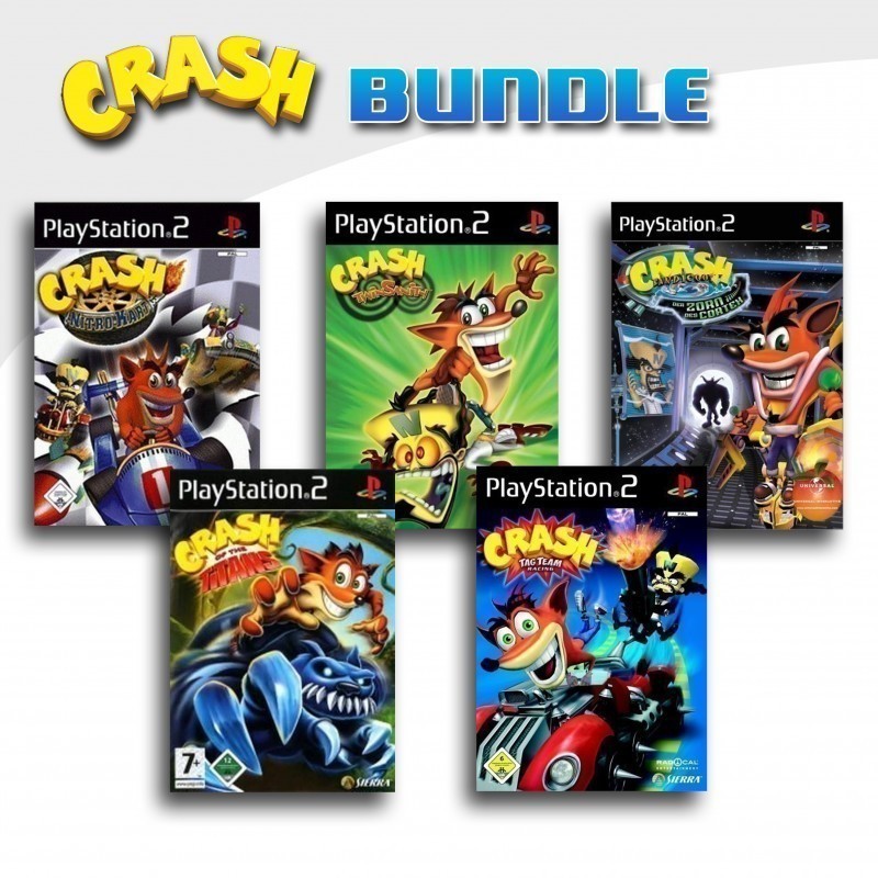 PS2 - Crash Bandicoot 5er Pack (mit OVP) (gebraucht)