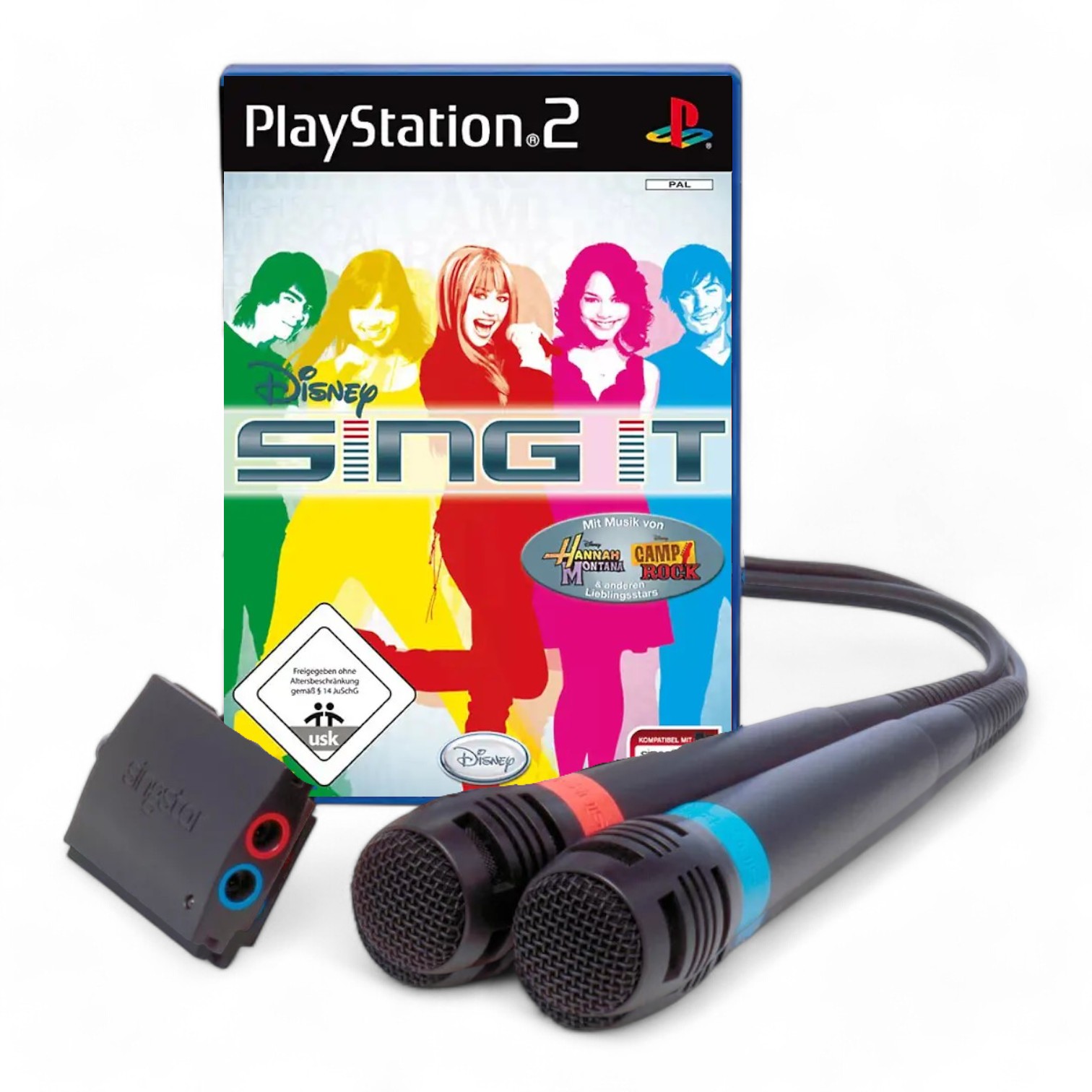 PS2 - Disney Sing it + 2 Original Mikrofone und Adapter (gebraucht)