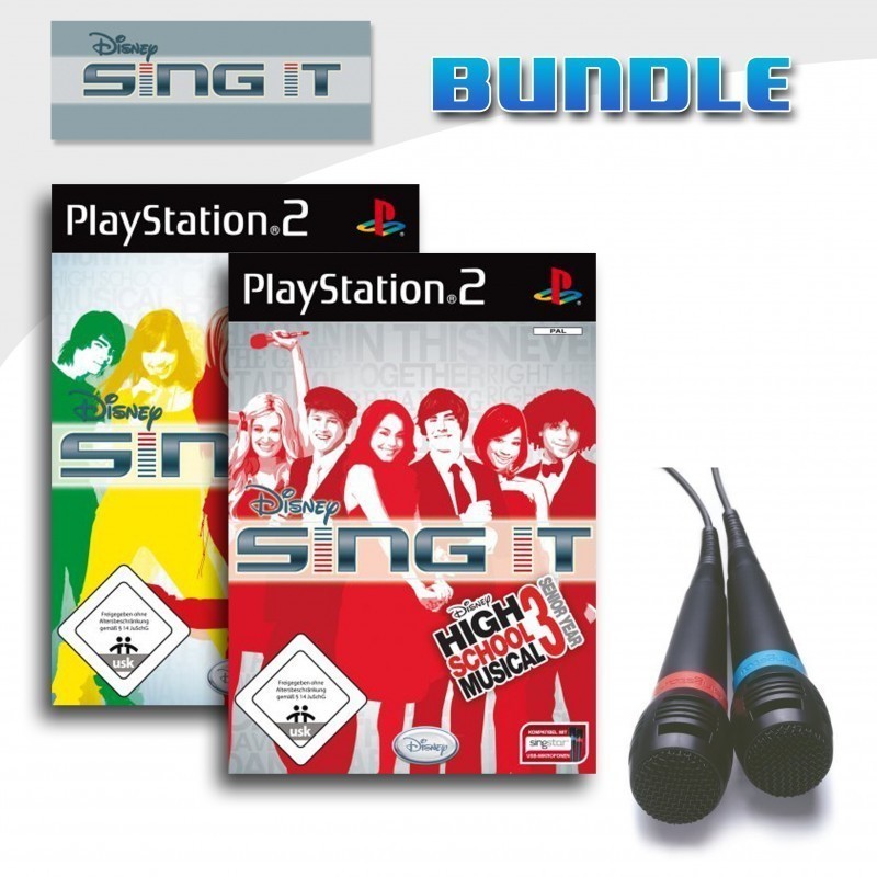 PS2 - Disney Sing it 3er Pack + Mikrofone (gebraucht)