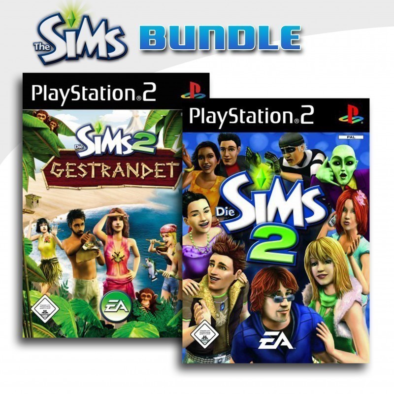 PS2 Die Sims 2 Gestrandet + Die Sims 2 (mit OVP) (gebraucht