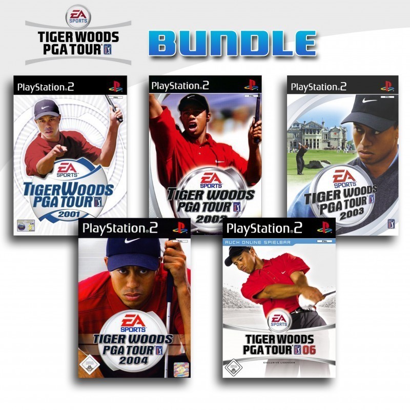 PS2 - Tiger Woods PGA Tour 5er Pack 2 (mit OVP) (gebraucht)
