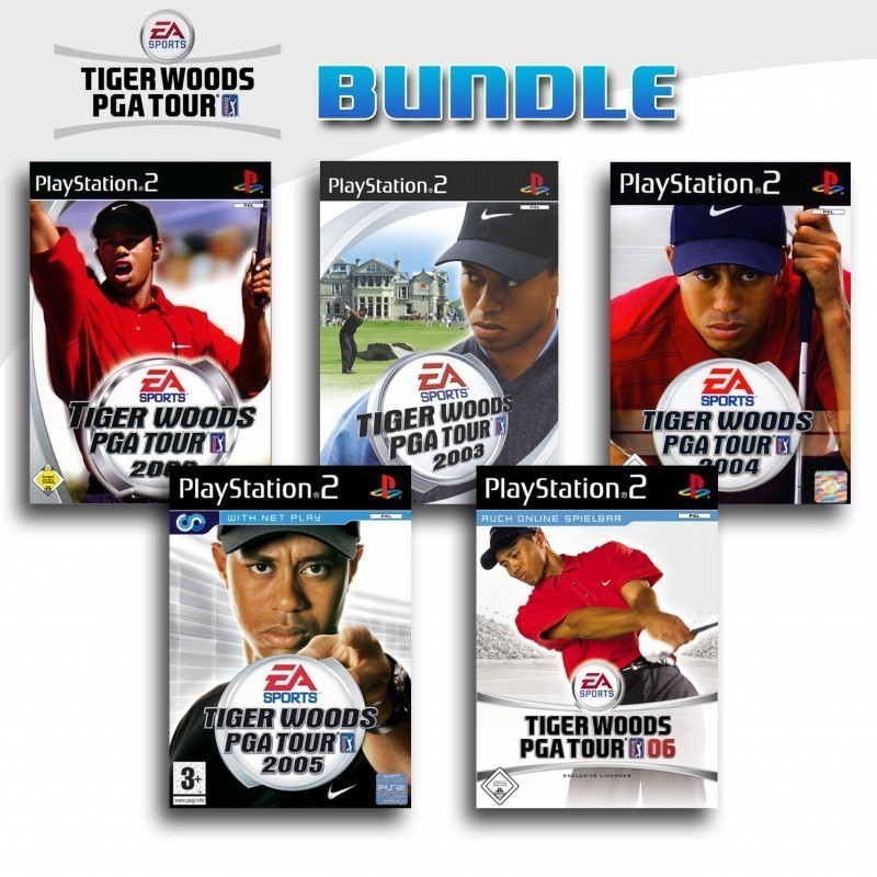PS2 - Tiger Woods PGA Tour 5er Pack 5 (mit OVP) (gebraucht)