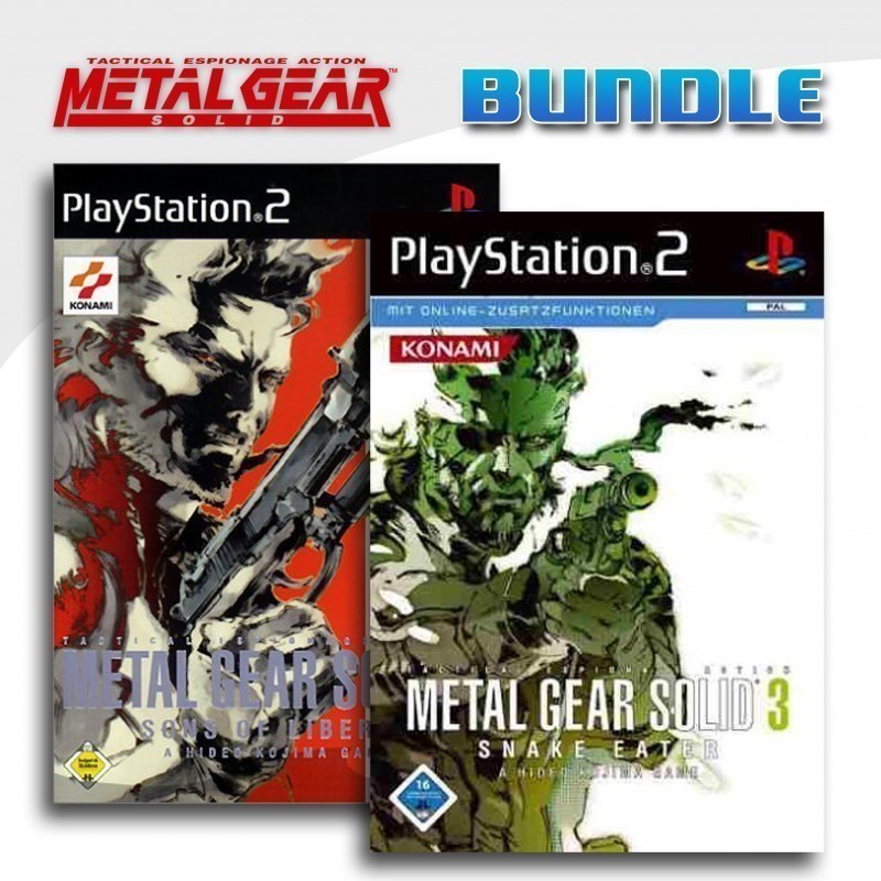 PS2 - Metal Gear Solid 2 - Sons of Liberty + Metal Gear Solid 3 - Snake Eater (mit OVP) (gebraucht)