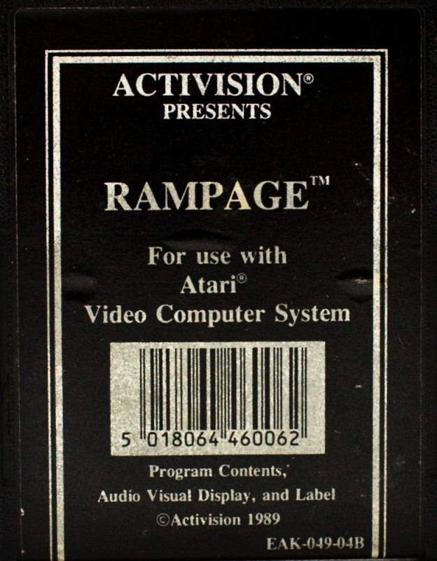 Atari 2600 - Rampage #Textlabel (Modul) (gebraucht)