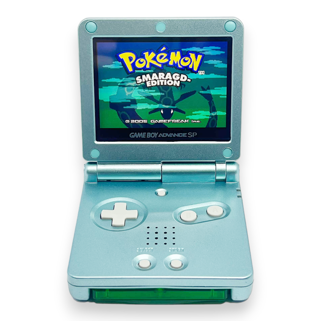 GameBoy Advance - Konsole GBA SP #Mario Edition blau IPS V2 Mod +