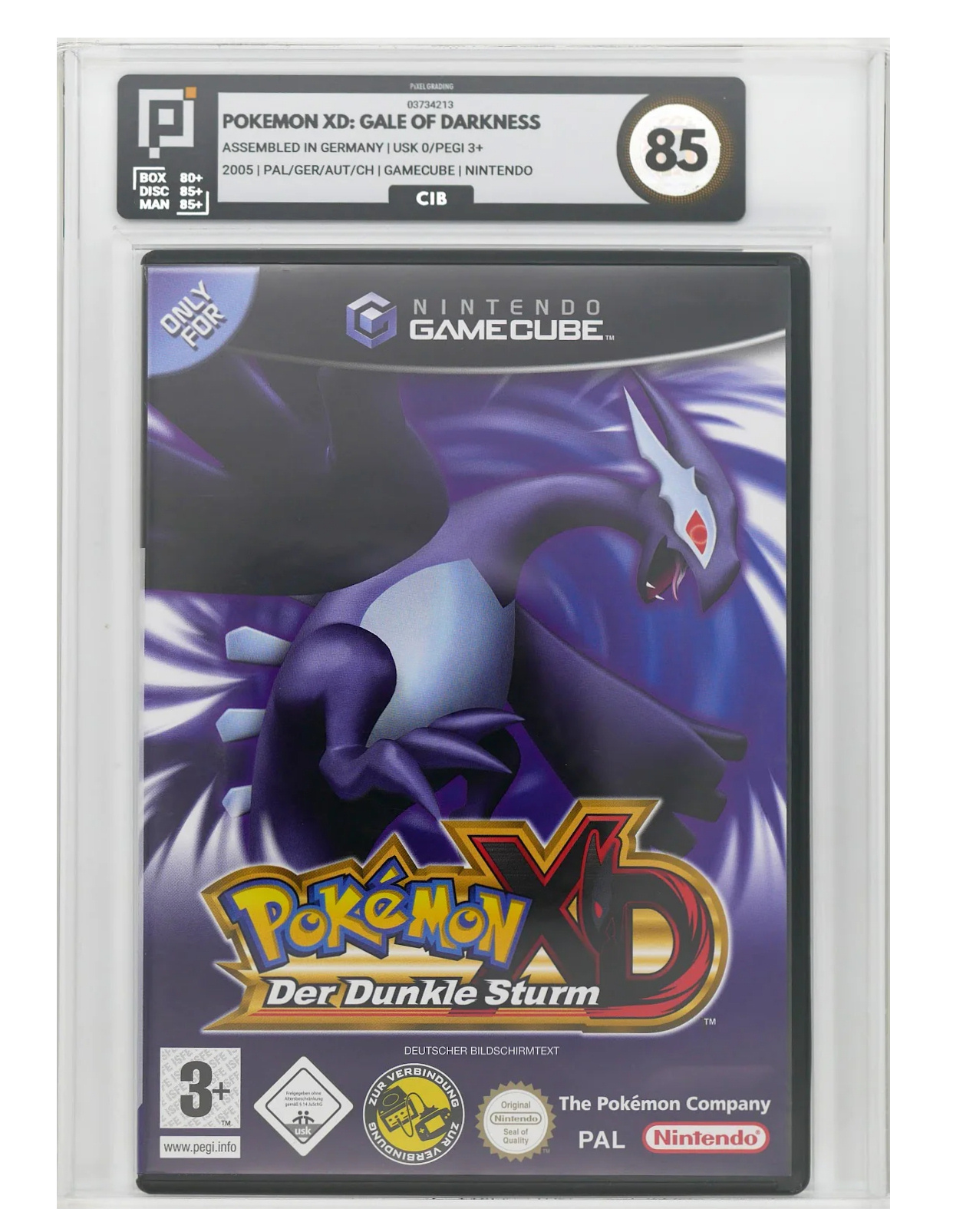 GameCube - Pokemon XD: Der dunkle Sturm / Gale Of Darkness #Pixel Grading  CIB 85 (DE Version) (mit OVP) (gebraucht) NEUWERTIG | Konsolenkost